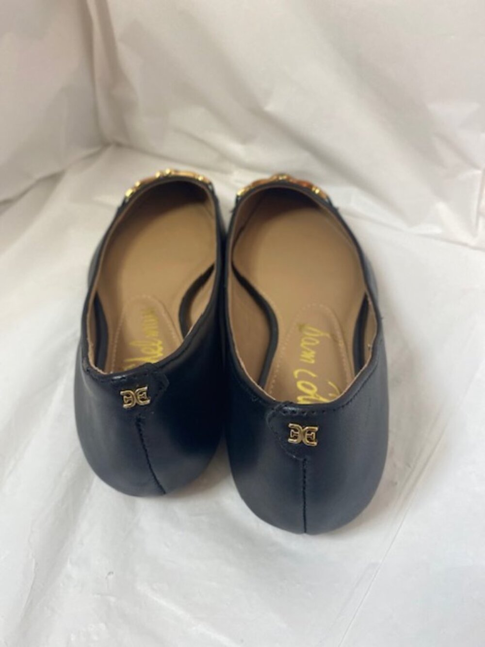 Sam Edelman Nori Pointed-Toe Black Leather Horsebit Flats - Women's Size 5M - Picture 5 of 6